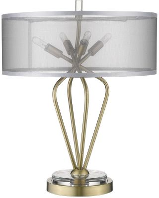 Perret Table lamp (4 Light - Aged Brass and Sheer)
