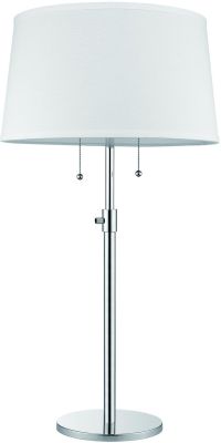 Urban Basic Table Lamp (2 Light - Polished Chrome and Off-White)