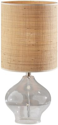 Emma Table Lamp (Clear Glass & Steel Neck)