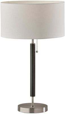 Hamilton Table Lamp (Black Wood & Brushed Steel)