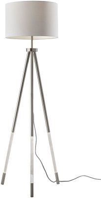 Della Nightlight Floor Lamp (Brushed Steel & Clear Acrylic Light Up Legs)