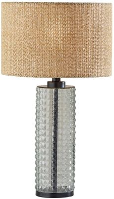 Delilah Table Lamp (Black & Clear Textured Glass)