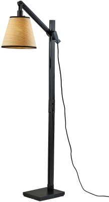 Walden Floor Lamp (Black & Black Wood)
