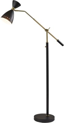 Oscar Floor Lamp (Black & Antique Brass - Adjustable)