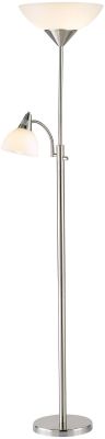 Piedmont Combo Torchiere (Brushed Steel)