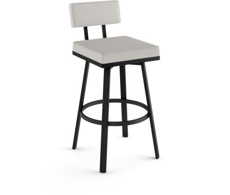 Staten Swivel Counter Stool (Light Grey with Black Base)