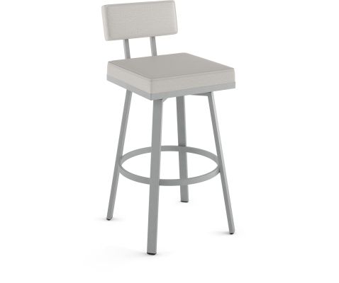 Staten Swivel Counter Stool (Light Grey with Shiny Grey Base)