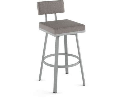Staten Swivel Counter Stool (Silver Grey with Shiny Grey Base)