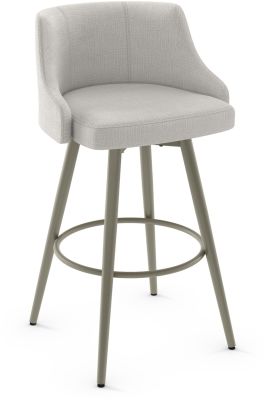 Duncan Swivel Counter Stool (Pale Grey & Beige with Grey Base)