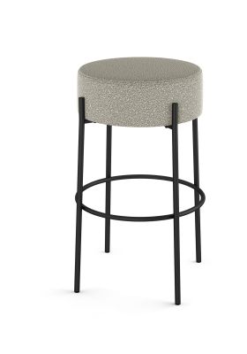Clovis Counter Stool (Light Beige & Grey with Black Base)