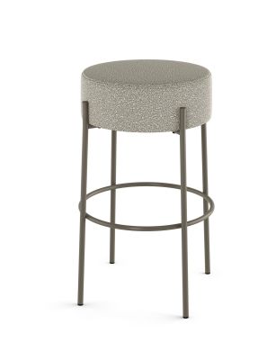 Clovis Counter Stool (Light Beige & Grey with Grey Base)
