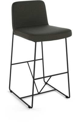 Winslet Bar Stool (Charcoal Grey with Black Base)