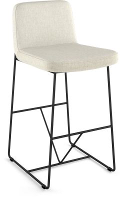 Winslet Counter Stool (Light Beige with Black Base)