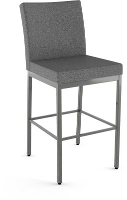 Perry Plus Counter Stool (Grey with Metallic Grey Base)