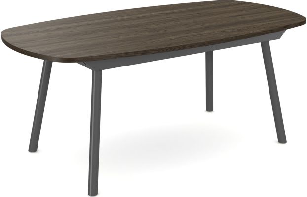 Gibson Extendable Dining Table (Dark Grey-Brown with Dark Grey Base)