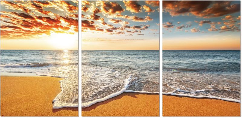 Warm Sandy Beach Panneaux d'Acrylique 3 Pièces