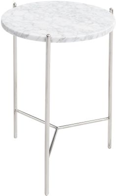 Bolt Glass Side Table (Short -White)