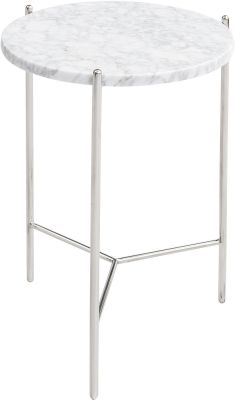 Bolt Glass Side Table (Tall -White)