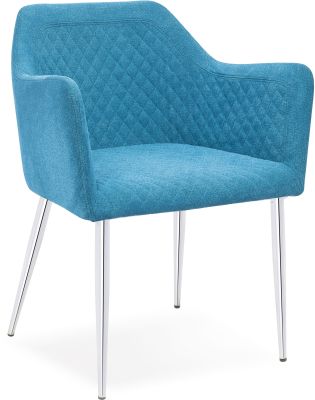 Kaliko Arm Chair (Blue with Chrome Legs)