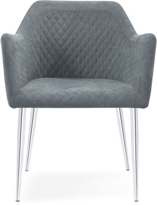 Kaliko Arm Chair (Grey with Chrome Legs)