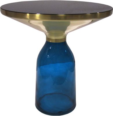 Ritz End Table (Blue Glass Base)