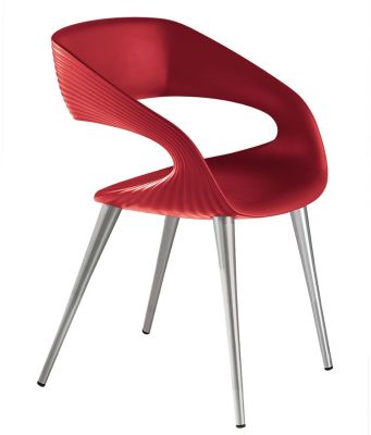 Shape Chair (Red with Aluminum Legs)