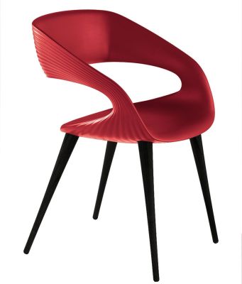 Shape Chaise (Rouge avec Pattes Charbon)