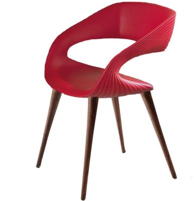Shape Chair (Red with Wild Oak Legs)