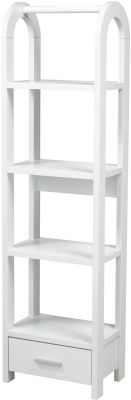 4-Tier Display Shelf with Storage (White)