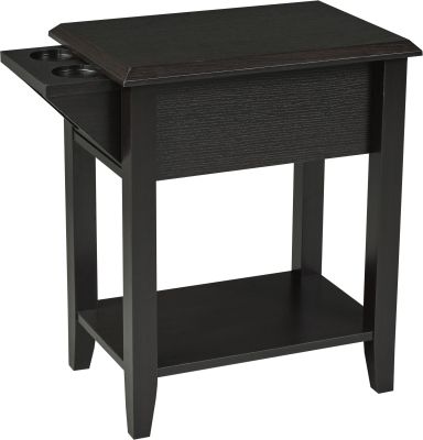Telephone Stand with Storage Drawer and Cupholders (Dark Cherry)