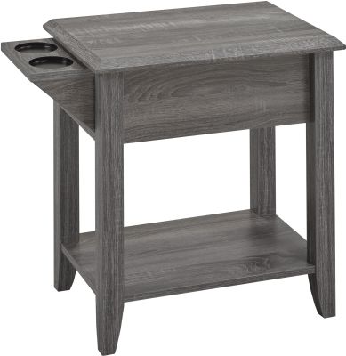 Telephone Stand with Storage Drawer and Cupholders (Grey)