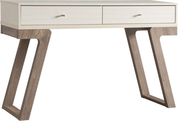 Console Table with Storage (Ivory & Light Walnut)