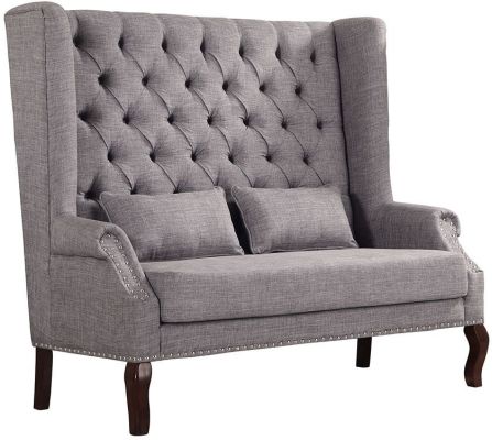 Tufted Accent Love Seat (Grey)