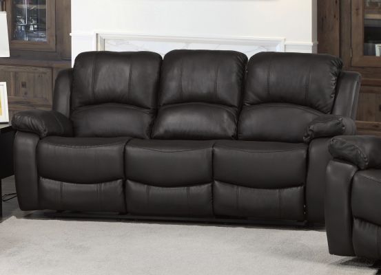 Boris Recliner Sofa with Fold-Down Tray (Brown)