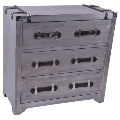 Geoffrey 3 Drawer Cabinet (Aluminum)