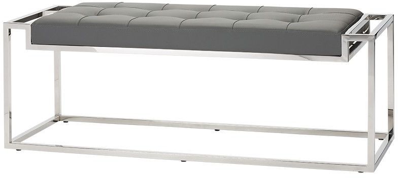 Step Occasional Bench (Medium - Grey with Stainless Legs)