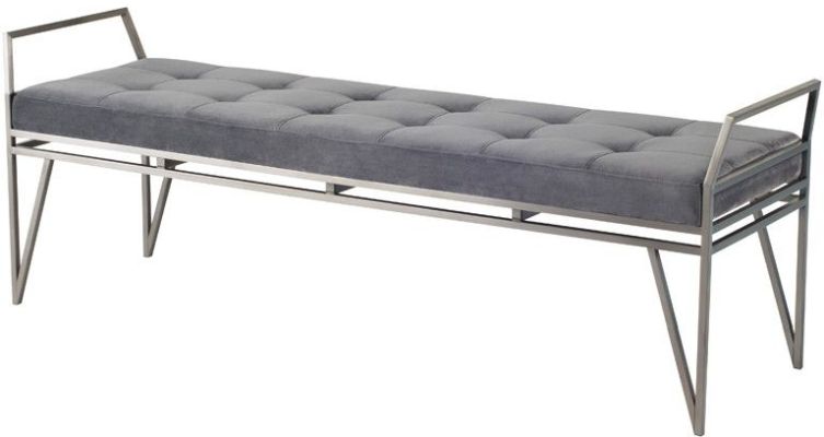 Solange Occasional Bench (Long - Tarnished Silver with Stainless Base)