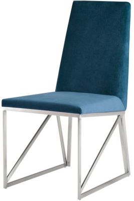 Caprice Dining Chair (Peacock with Stainless Base)