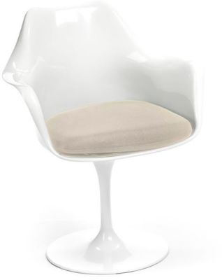 Scoop Armchair (White and Tan)