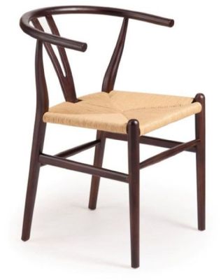 Polk Chair (Set of 2 - Dark Walnut & Natural Wicker)