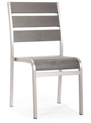 Township Dining Armless Chair (Brushed Aluminum)