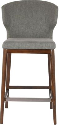 Cabo Bar Stool (Warm Grey Seat With Solid Wood Base)