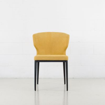 Cabo Chair (Chenille Spicy Mustard With Metal Base)