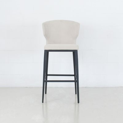 Cabo Counter Stool (Chenille Oyster Seat With Metal Base)