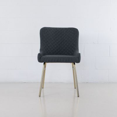 Colette Chair (Set of 2 - Dark Grey With Gold Color Base)