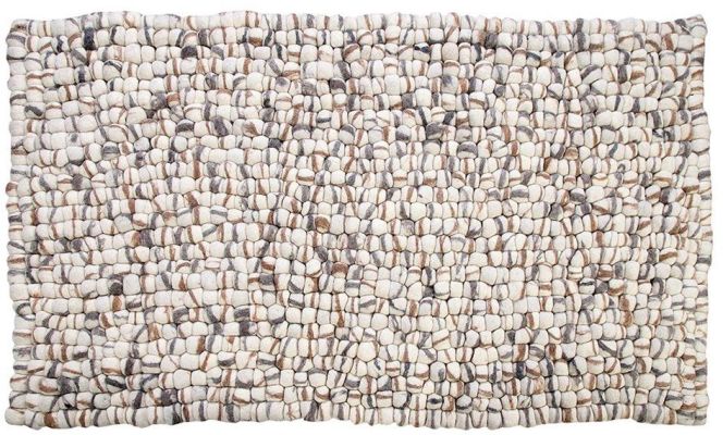 Amala Handmade Wool Felt Pebble Rug (4 X 6 - Brown Stripes)