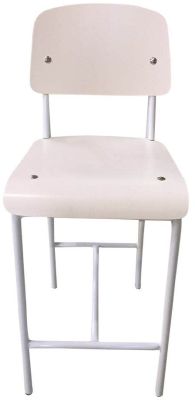 Anais Counter Stool (White Seat with Back & White Frame)