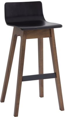 Ava Low Back Bar Chair (Set of 2 - Black & Cocoa)