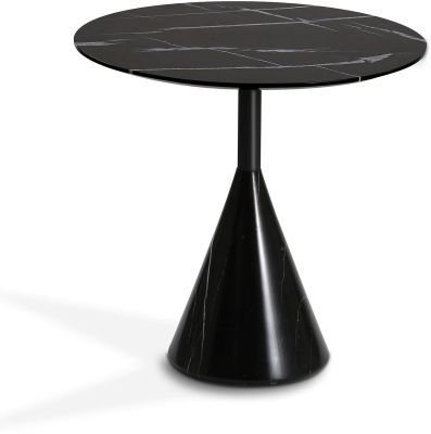 Cosette Marble Side Table (Medium - Black)