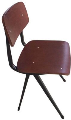 Rika Chair (Set of 2 - Walnut Seat with Black Frame)